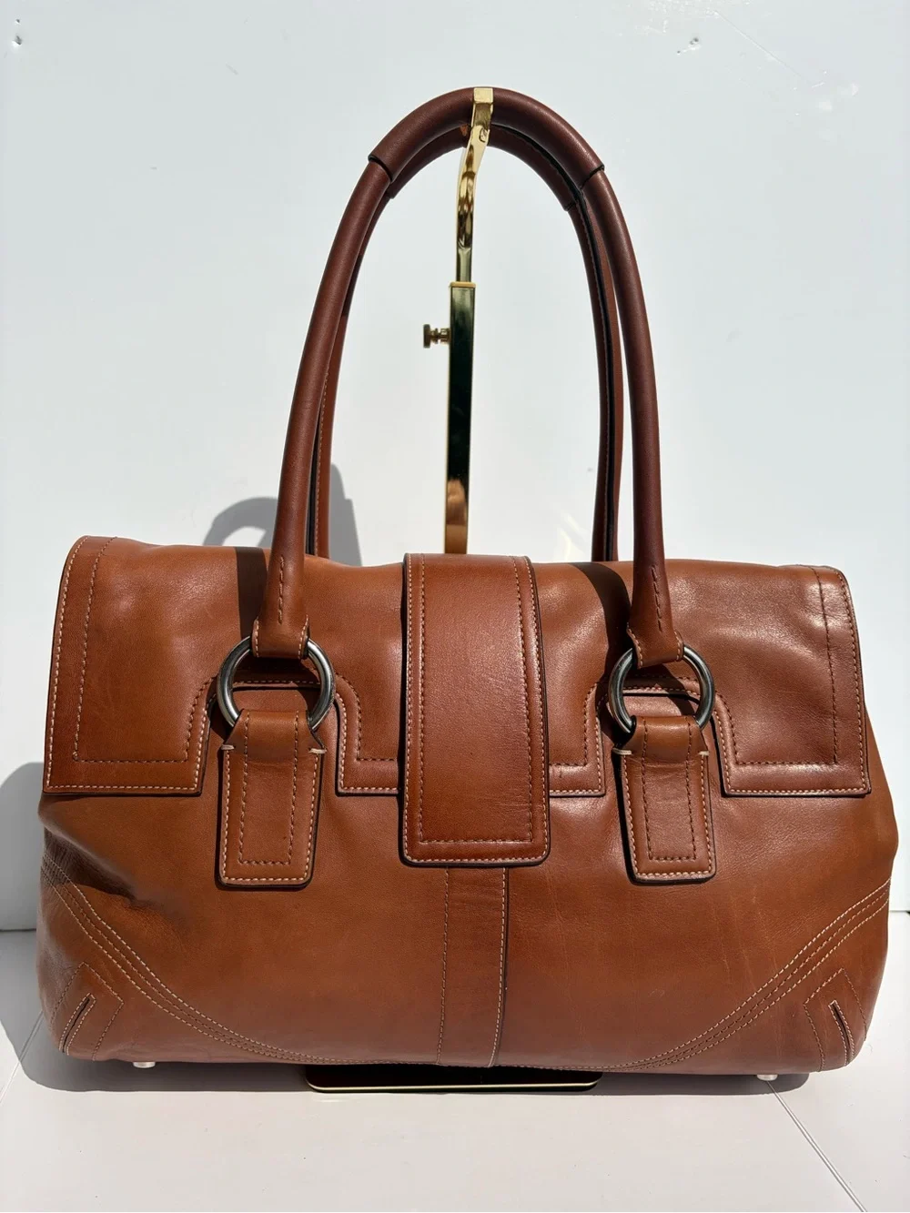 Coach structured leather